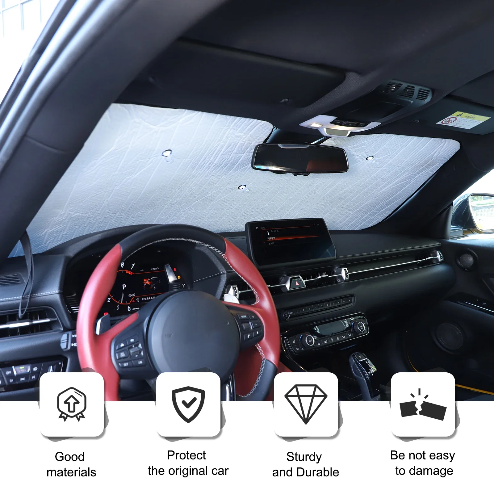 Фото Для Toyota GR Supra MK5 A90 2019-2022 гг., переднее стекло, солнцезащитный козырек с защитой от ультрафиолета и высокотемпературные аксессуары для дома, 1 шт. №4