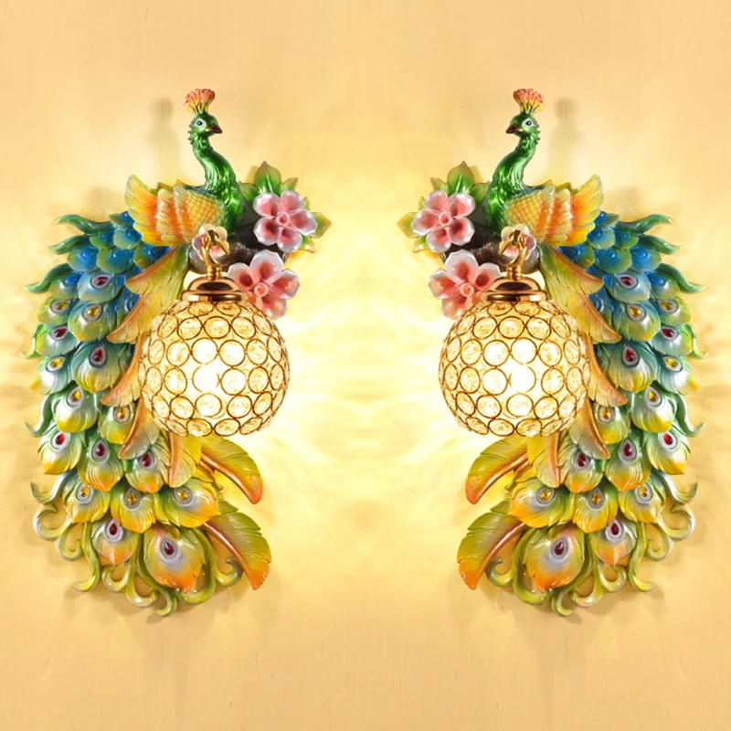 

Настенный светильник в скандинавском стиле с Фениксом и павлином