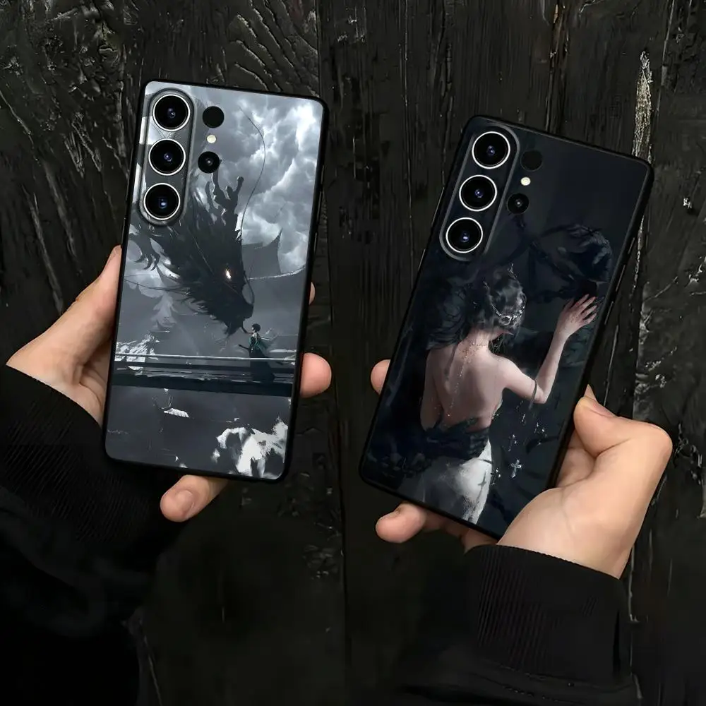 Фото Чехол для телефона Ghostblade wlop для Samsung Galaxy S26 S25 S24 S23 S22 S21 S20 Plus Ultra Note20, мягкий черный №1
