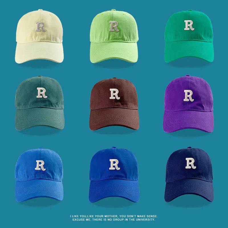 Бейсболка Мужская С Вышивкой Букв R модная Регулируемая дышащая хлопковая кепка