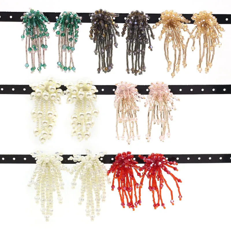 Женские серьги с кисточками и искусственным жемчугом