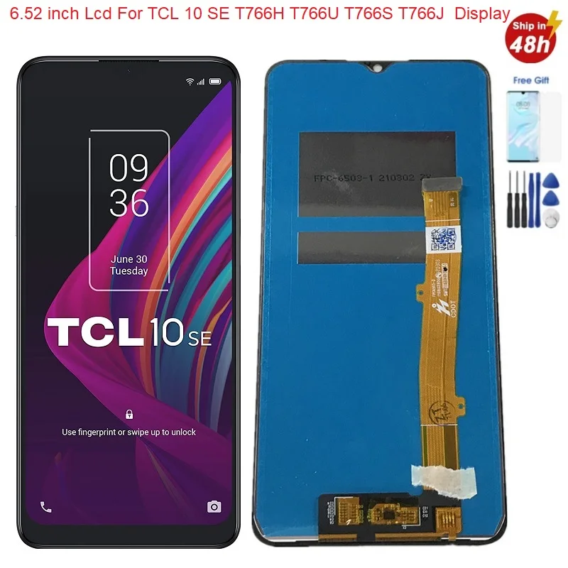 

. 6.52 Inch For TCL 10 SE Lcd T766H T766U T766S T766J Display Touch Screen Digitizer Assembly For TCL 10SE LCD TCL 10 SE Display