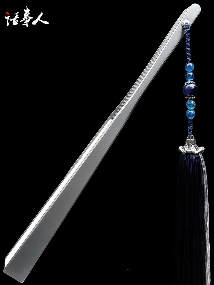 

Titanium Alloy Fan Summer Folding Fan Men's Ancient Style Steel Bone 9 Inch 10 Inch Portable Tai Chi Kung Fu Self-Defense Fan