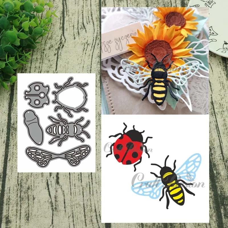 

Металлические Вырубные штампы Addy craft формы Божья коровка и пчела Скрапбукинг бумажный Нож Форма лезвие перфоратор трафареты