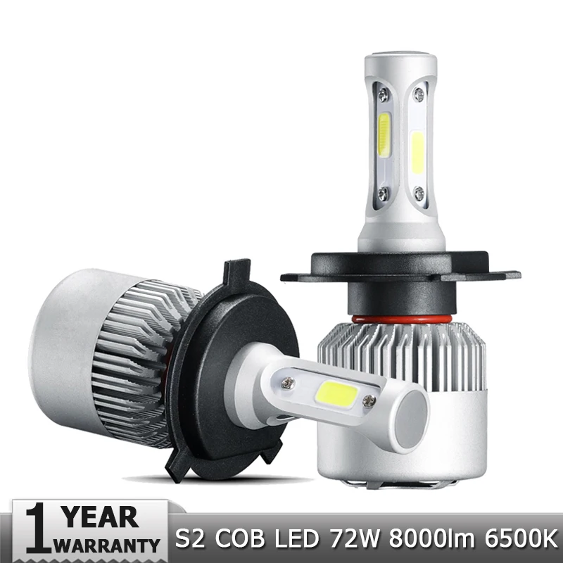 

H4 H7 H11 9005 9006 H1 COB Car LED Headlight Bulbs Hi-Lo Beam 72W 8000LM 6500K Auto Led Headlamp Car Light 12v 24v