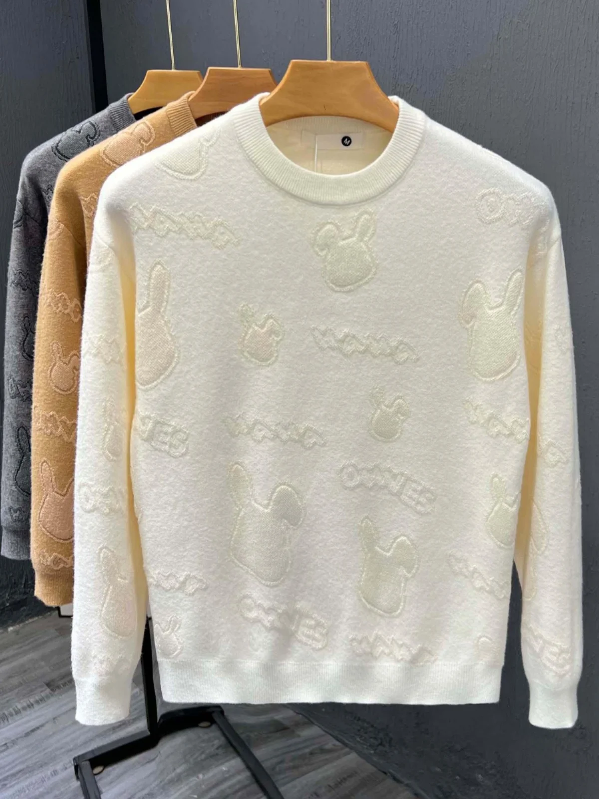 Осенне-зимний простой теплый повседневный вязаный мужской новый утолщенный