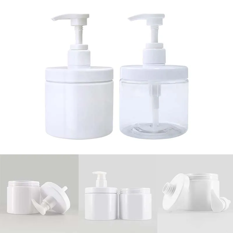 500ml Clear Bottle Liquid Container Soap Dispenser Shampoo Lotion Shower Gel Foam Pump Bottles Wide Mouth Hand Washing Bottle