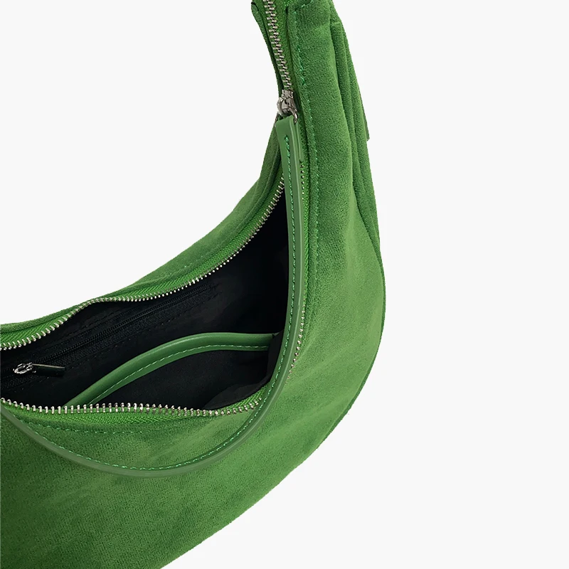 Fashion Half Moon Large Tote Bag Faux Suede Women Shoulder Bags Luxury Designer Lady Handbags Vintage Female Purses 2022 Sac