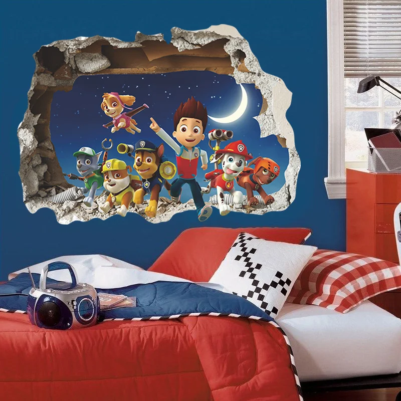 

Paw Patrol Kids Room Wall Stickers Children Girl Bedroom Poster Cute Cartoon Sticker Living Room DIY Wall Paper Home Decoration