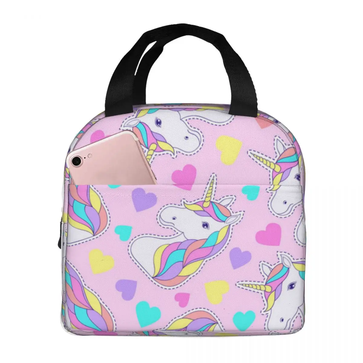 

Unicorns Portable Insulated Oxford Lunch Bag Reusable Lunch Box Lunch Organizer Thermal Cooler Tote Bag