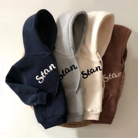 toddler baby hoodies for boy girl solid letter hooded sweatshirt tops spring autumn new thick warm kids clothes girls outfits