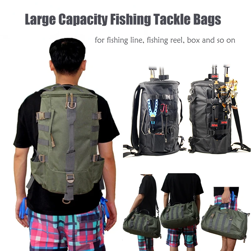 

Вместительные сумки для рыболовных снастей, сумка для удочки, водонепроницаемая сумка для рыбалки, рюкзак с двойным плечом для приманки, сумка для катушки, ремни для рыбалки