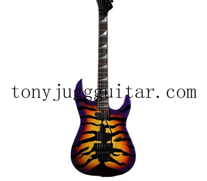 

Japan George Lynch Tiger Stripe Sunburst Purple Red Yellow Electric Guitar Ebony Fingerboard,Dot Inlay,Floyd Rose Tremolo Bridge