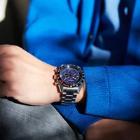 new luxury brand fashion business sports six needle belt calendar sweep second series seiko multifunctional quartz watch