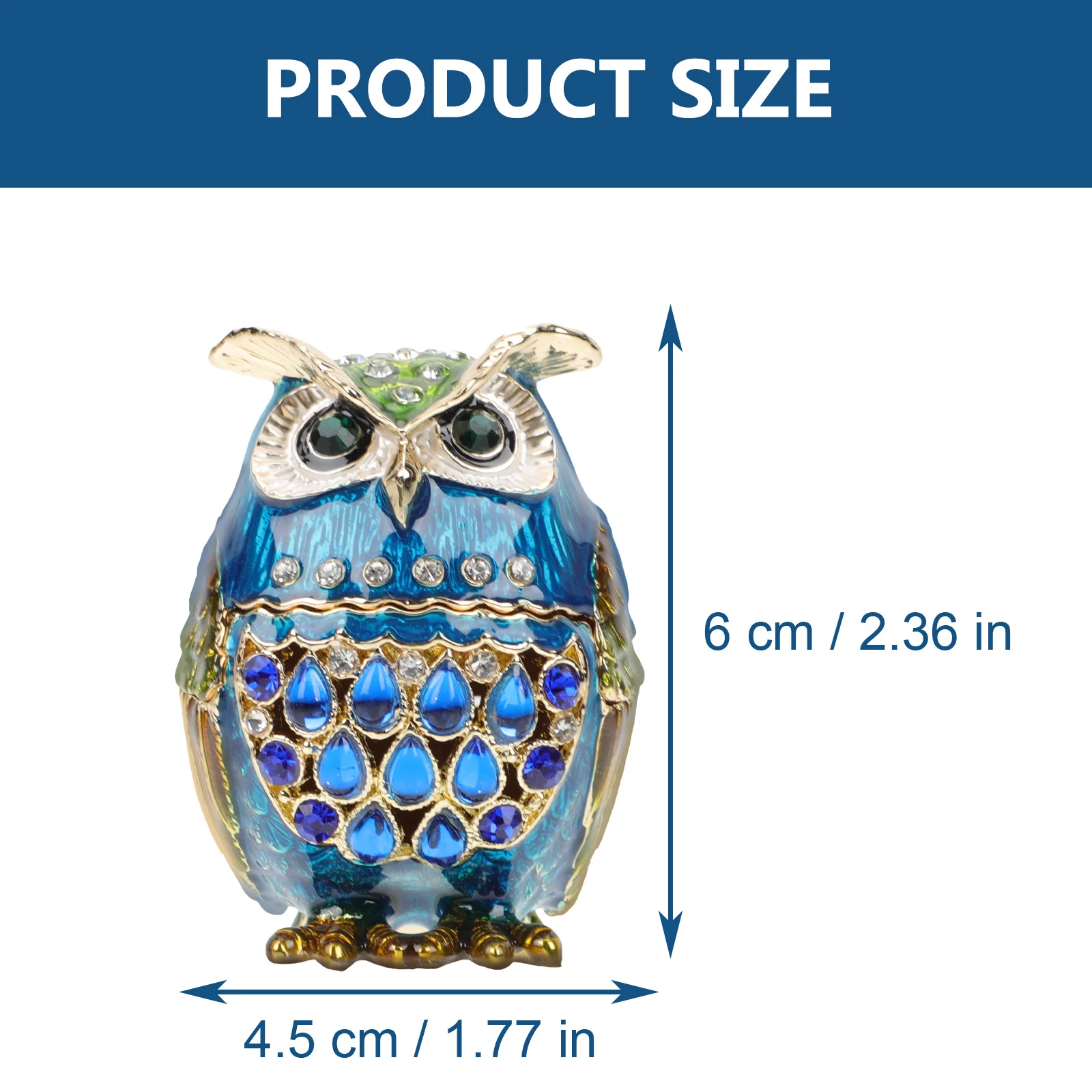 Box Trinket Owl Jewelry Jar Figurine Animal Holder Candy Aromatherapy Ring Hinged Organizer Boxes Storage Metal Containerslids
