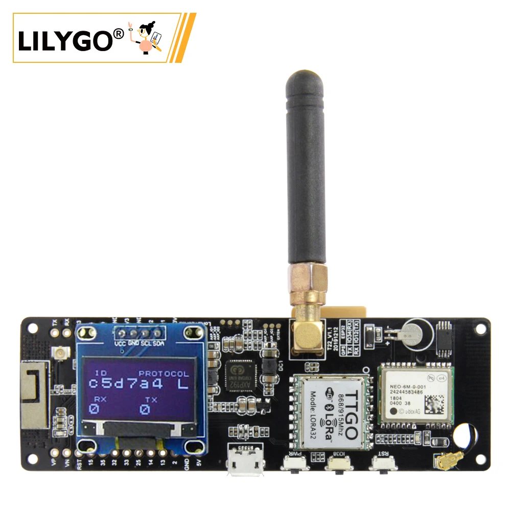 

LILYGO®TTGO T-Beam V1.1 LoRa ESP32 с OLED 433/868/915/923 МГц, модуль разработки, беспроводная GPS-проекция, держатель батареи SMA 18650