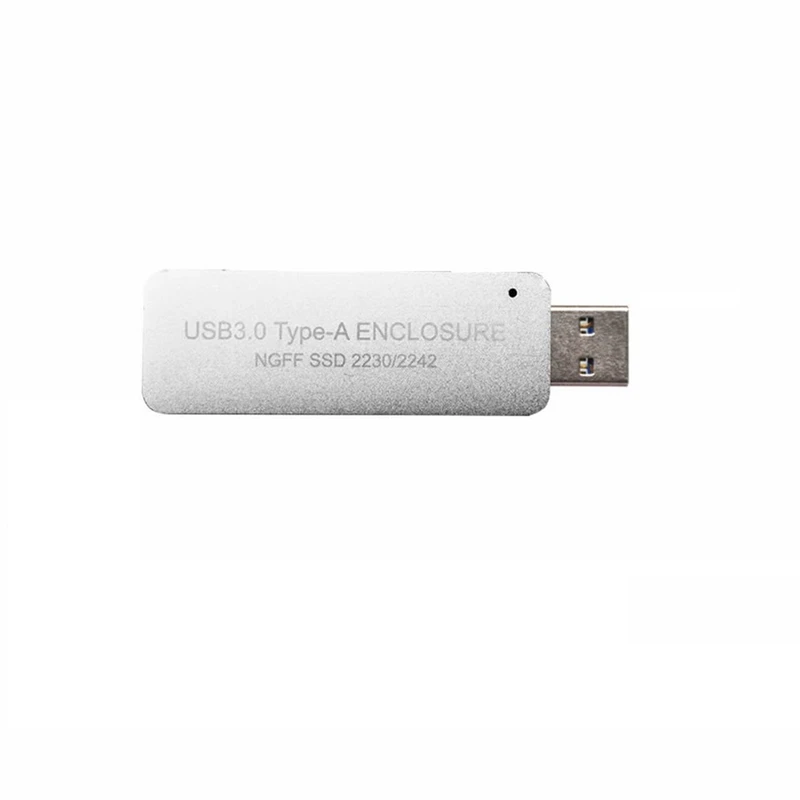USB3.0 TYPE-A TO SSD Enclosure Case Without Cable For NGFF B-Key SATA Protocol For 2230 Or 2242 M.2 SSD