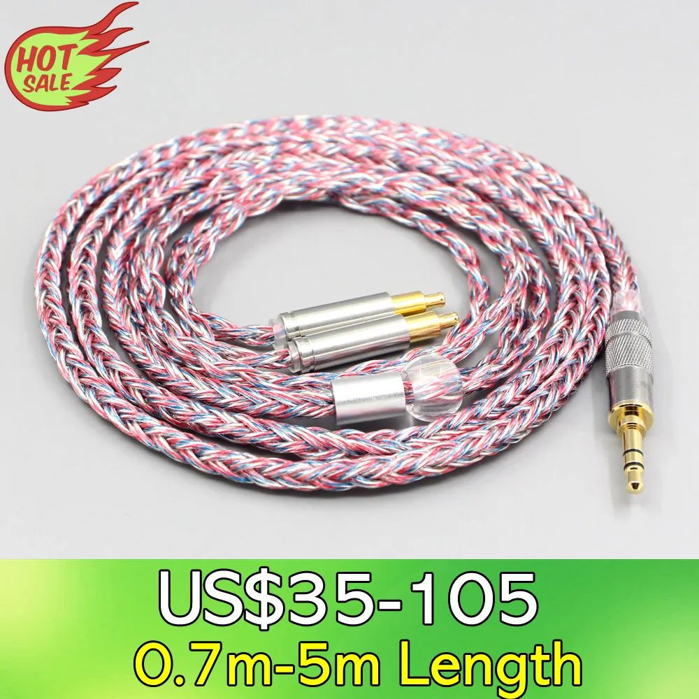 

16 Core Silver OCC OFC Mixed Braided Cable For Audio Technica ATH-ADX5000 ATH-MSR7b 770H 990H A2DC Earphone Headphone LN007565
