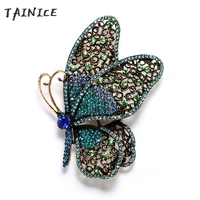 sparkling rhinestone butterfly brooches for women vintage enamel pin suit coat accessories luxury jewelry