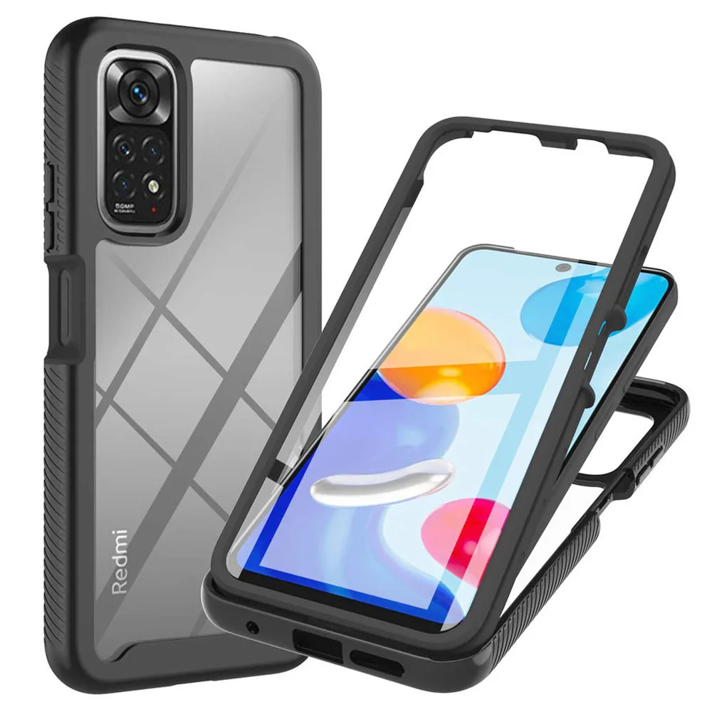 Прочный чехол с полным покрытием для Xiaomi Redmi Note 11 4G прозрачный защитный Note11 Pro