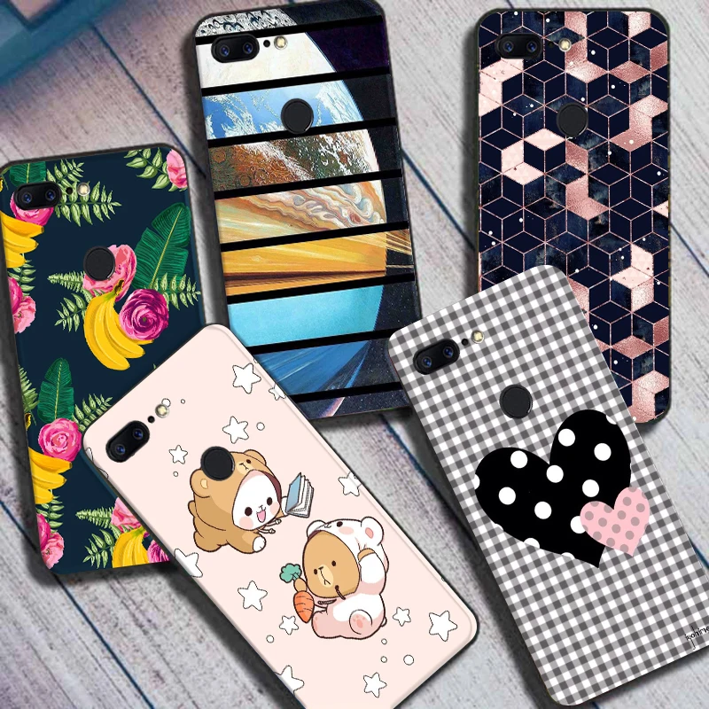 Чехол для Oneplus 5 T мягкие Мультяшные из ТПУ Phone чехол s One Plus t Coque Cover бампер Back Funda Luxury