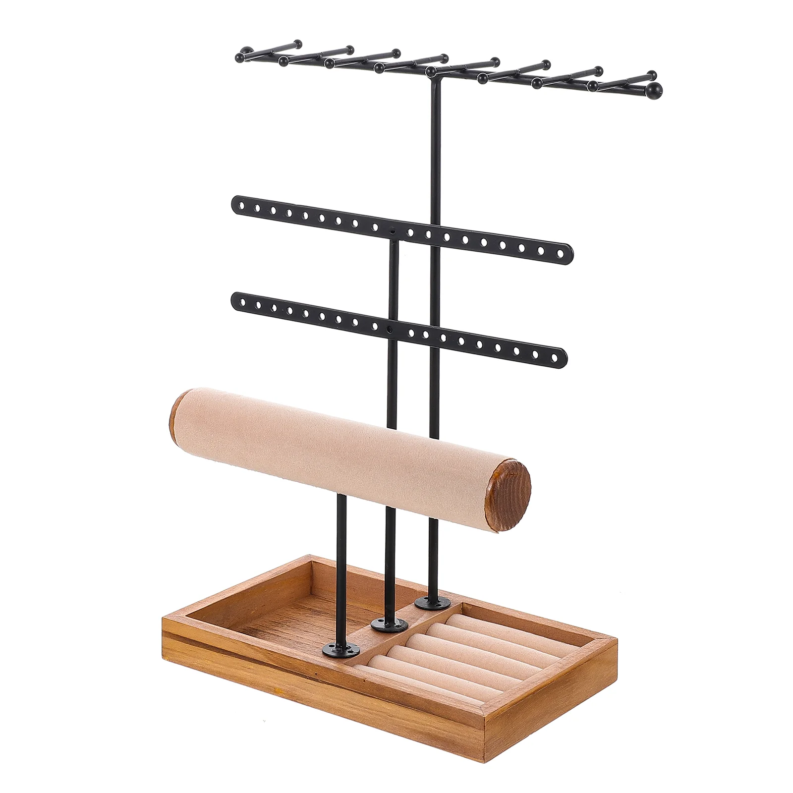 

Necklace Holder Multi-use Necklace Stand Decorative Jewelry Holder Wood Bracelet Organizer