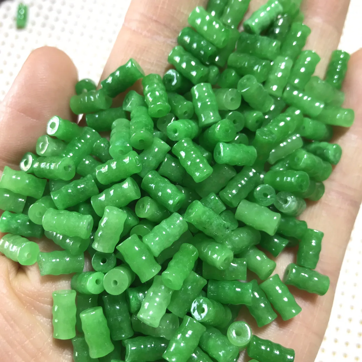 

Emerald Green Jade Bamboo Beads For Jewelry Making Diy Necklace Earring Bracelet Charm Myanmar Jadeite Bead Jewellery Accessorie