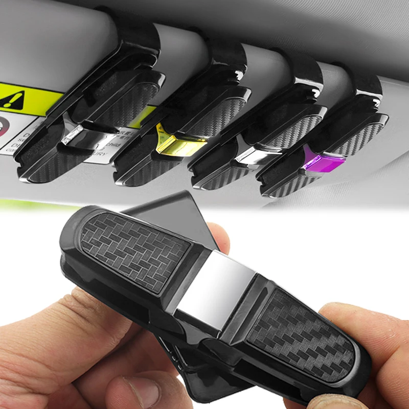 

Auto Sun Visor Glasses Fastener Clip Holder For Sunglasses Eyeglasses Ticket Card Universal Car Accessories Interior 4 Colors