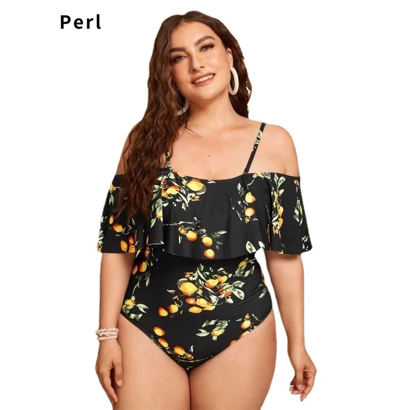 

Perl Sexy Bikini Set Printed Plus Size Swimwear Open Back Swimsuit Summer Two Piece Outfit Women's Clothing купальник женский