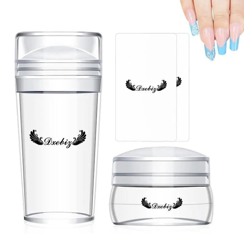 

Clear Nail Stamper French Tip Nail Silicone Stampers Nail Art Tools Compatible For All Nail Sizes With Nail Stampers Scrapers