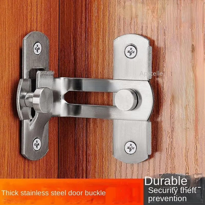 

1Pcs 90 Degree Door Buckle Sliding Lock Security Door Stainless Steel Right Angle Corner Pin for Latch Door Bolt for Home