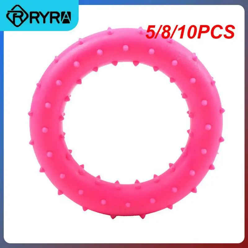 

5/8/10PCS Pink/blue/fruit Green High Quality Training Ring Puller Grind Teeth Dog Toys Aggressive Chewing Bite Ring Toy