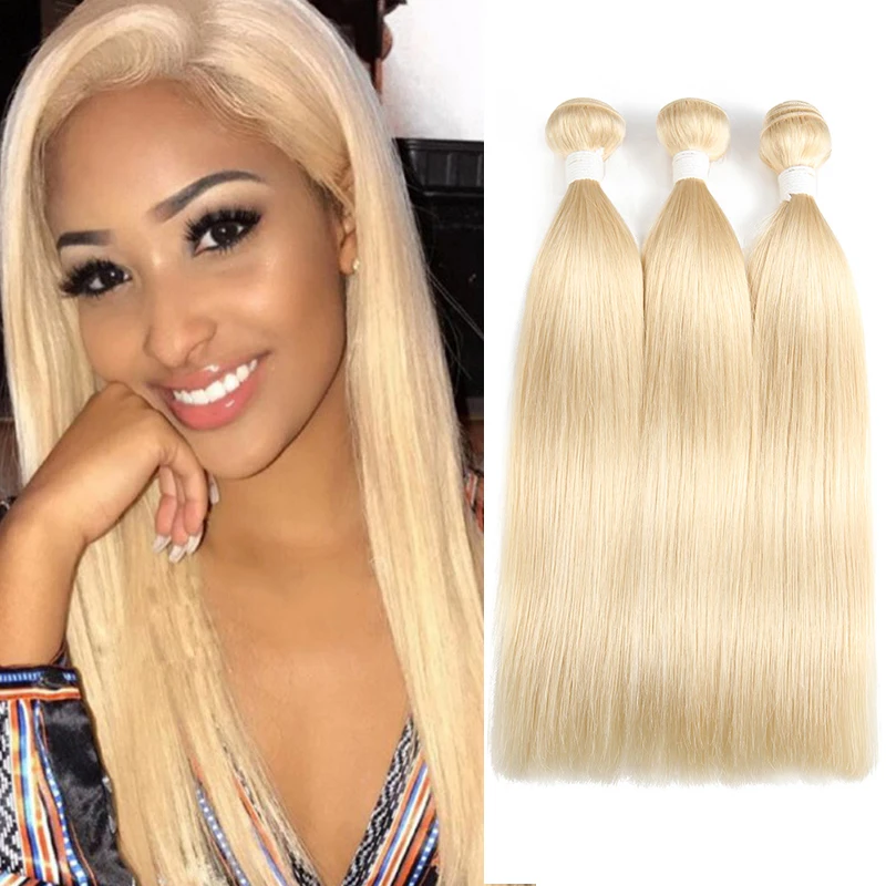 

Brazilian Straight Human Hair Bundles 613 Blonde Human Hair Weave Bundles Long Inches Remy Hair Extension 1/3/4 Bundle Deals