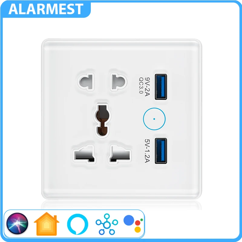 

Homekit WiFi EU US Standard Smart Home Stocket Touch Switches Alexa Siri Voice Control