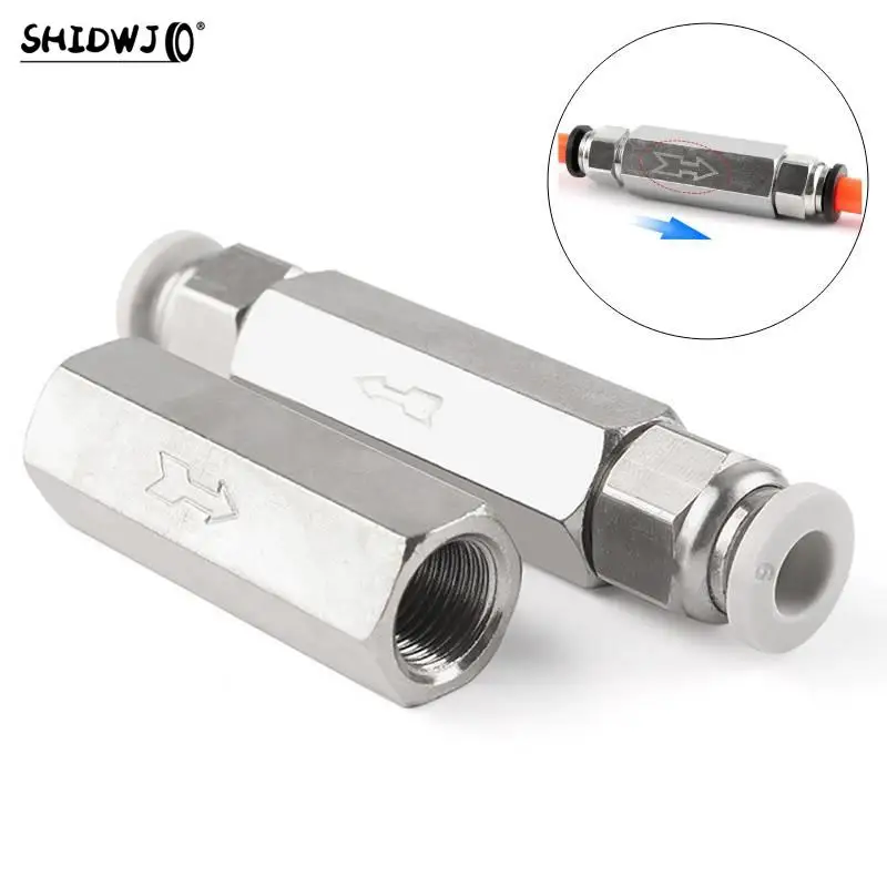 

1Pcs Pneumatic Check Valve 6mm 8mm 10mm 1/4 OD Hose One Way Valve Air Gas Single Way Brass Valve Air Compressor Pipe Fitting