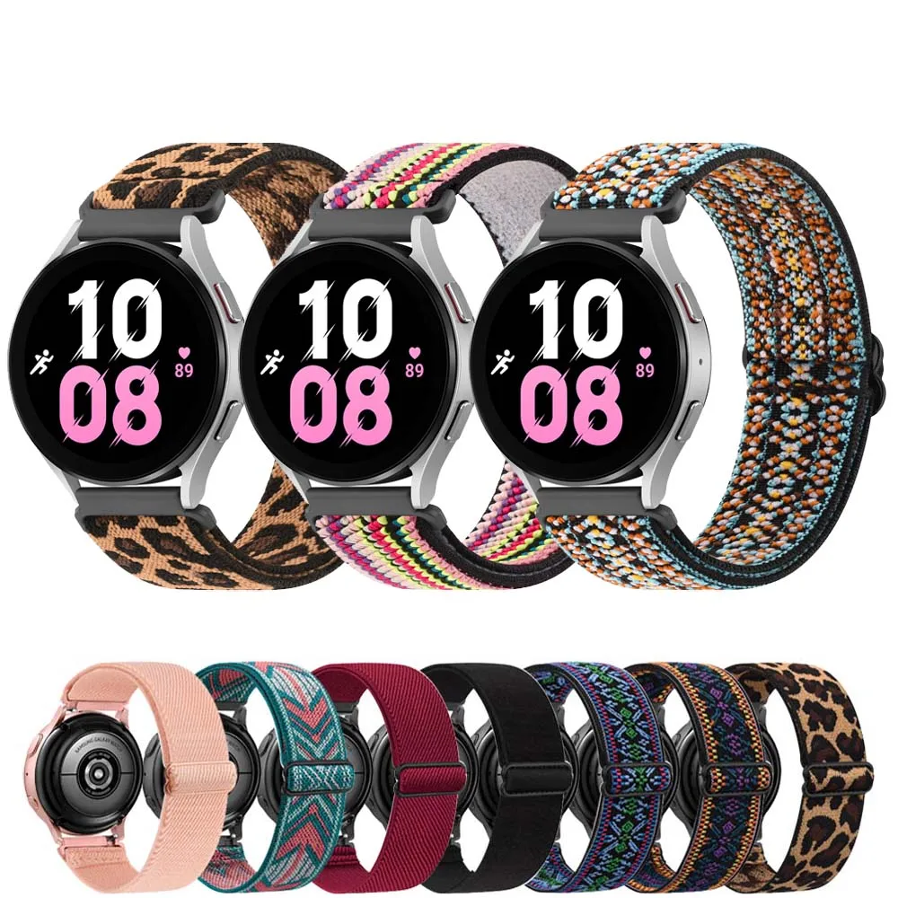 20mm Elastic Nylon Strap For Samsung Galaxy watch 5 4 Active 2 40mm 44mm/5 Pro 45mm/4 classic 42mm 46mm/3 41mm Band Bracelet