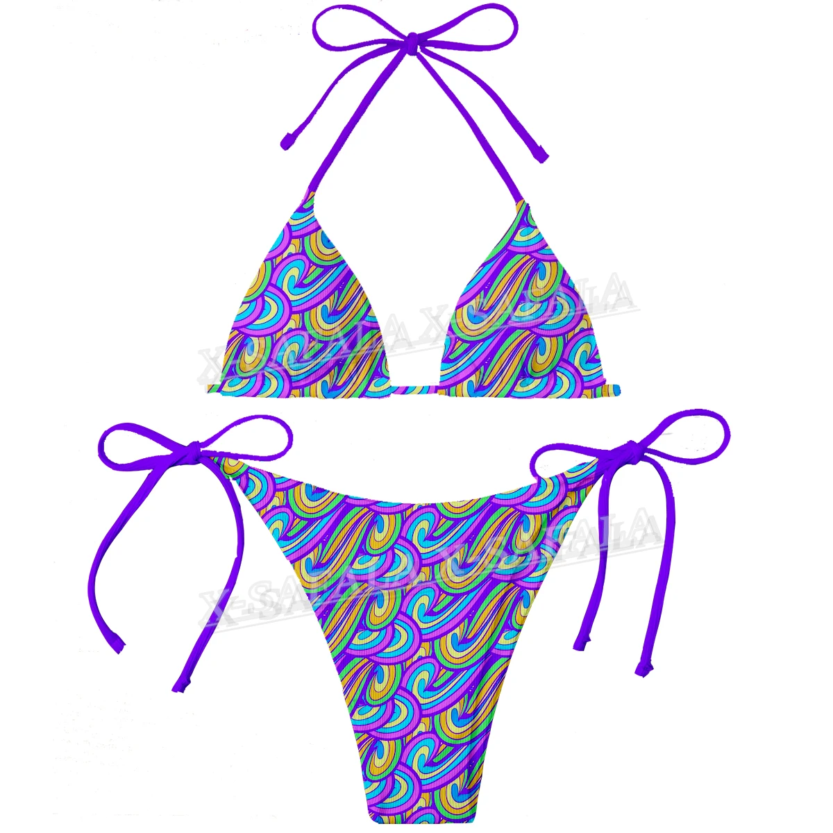 

Hippie Psychedelic Colorful Trippy 3D Print Women Micro Bikini Set Summer Beachwear Mankini Cute Sexy Beach Bathing Suit-17