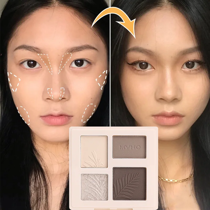 

3D Highlighter Contour Palette Lasting Natural Bronzer Matte Nose Shadow Contouring Powder Professional Face Brightening Makeup
