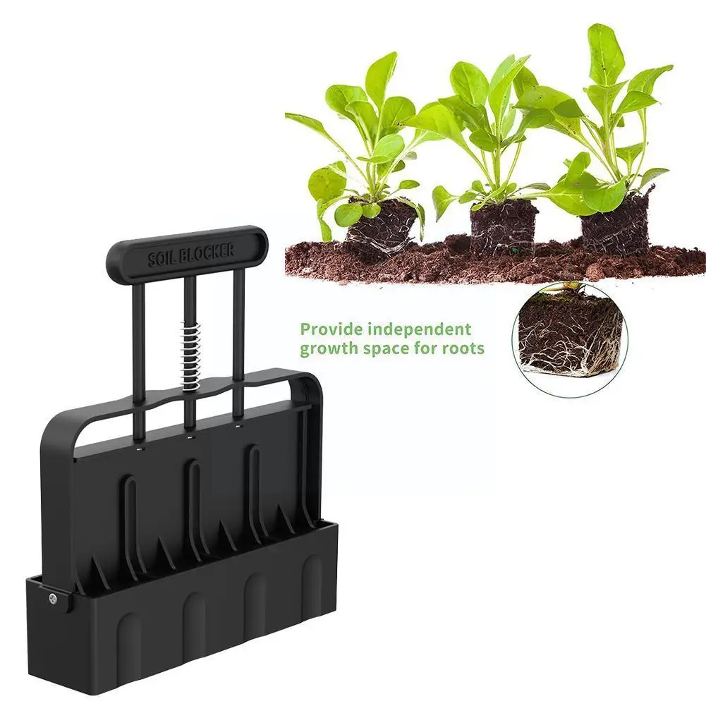 

Handheld Seedling Soil Block Maker 5x5cm Soil Blocker With Soils Seedlings Crock Dibbers Making Blocking Garden Q3i4