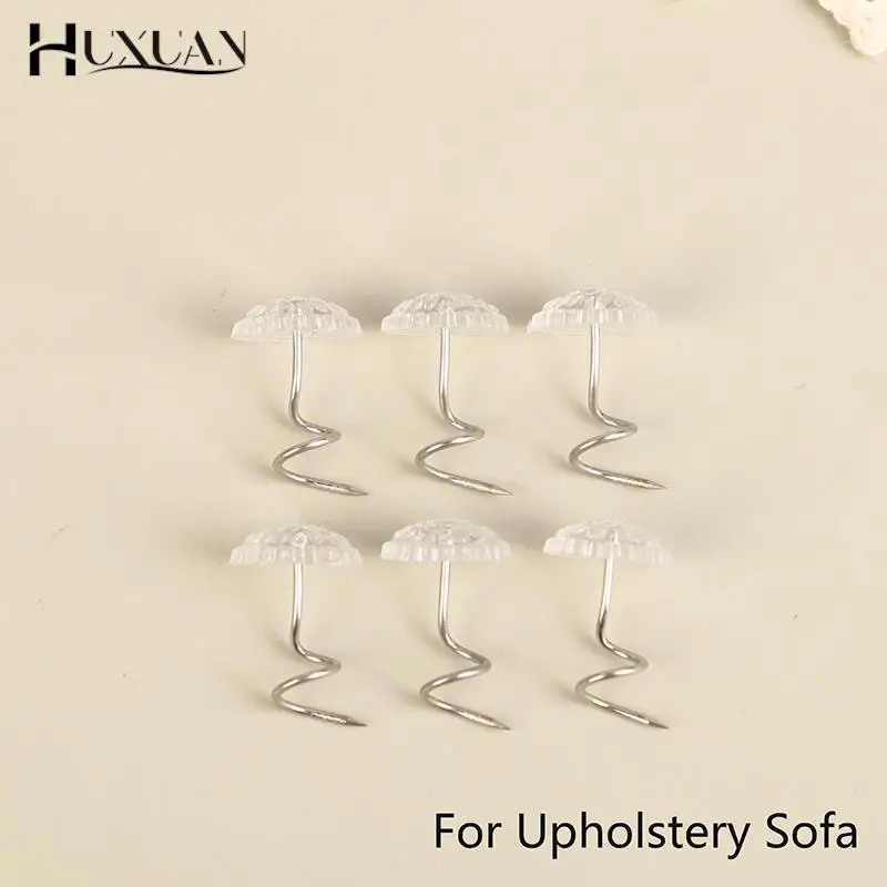 

100pcs Clear Heads Twist Pins Fixed Fastener for Upholstery Blankets Chair Sofa Decorate Repaired Loose Drapery Pins