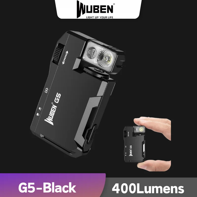 

Фонарик WUBEN G5 EDC, 400 люмен, RGB и белый, перезаряжаемый карманный блестящий брелок типа C, встроенный аккумулятор