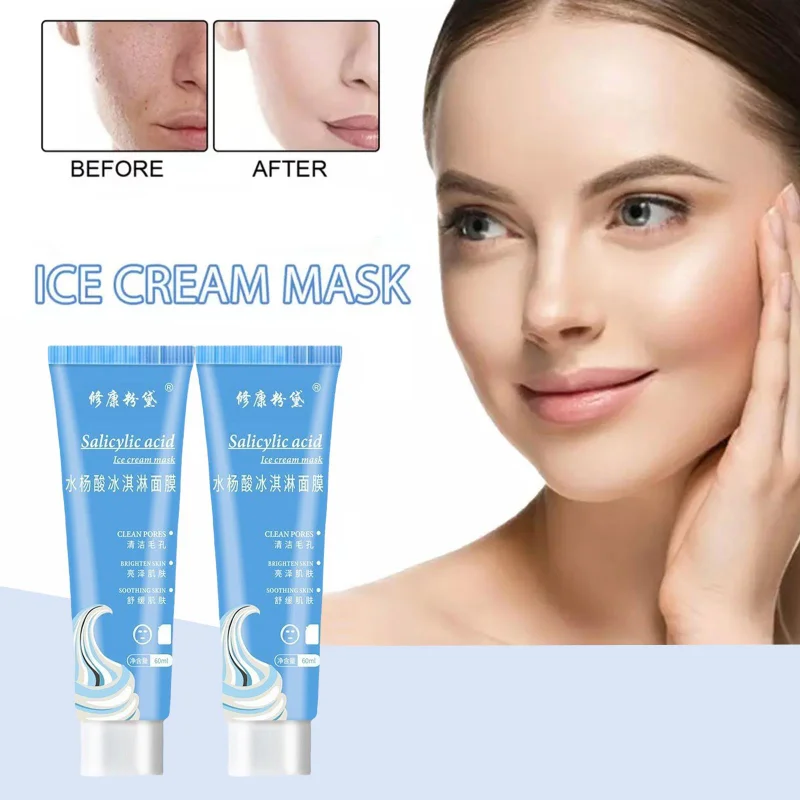 

Facial Mask Moisturizing Salicylic Acid Ice Cream Facial Masks Whitening Skin Oil-control Effective Exfoliating Facial Care Mask