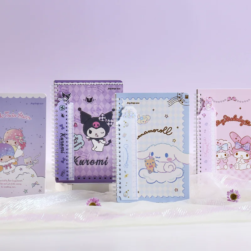 

Новинка, милый блокнот Sanrio Kuromi Mymelody Cinnamoroll в виде спирали, линейка B5, 8 шт., новогодний подарок для девочек, для детей