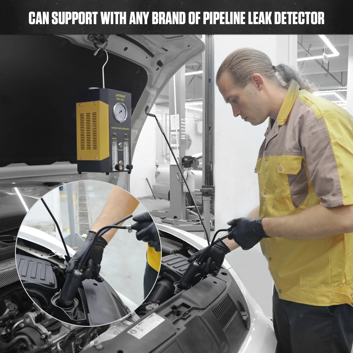 AUTOOL дымовая машина быстрый Впускной адаптер датчик утечки Пузырькового пузыря