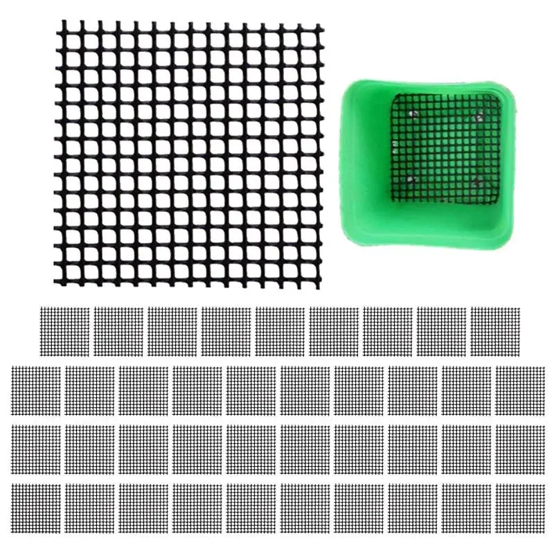 

Flower Pot Mesh Pad 50Pcs Square Plastics Mesh For Plants Plant Mesh For Bonsai Pot Flower Pot Gardening Gifts Prevent Soil Loss