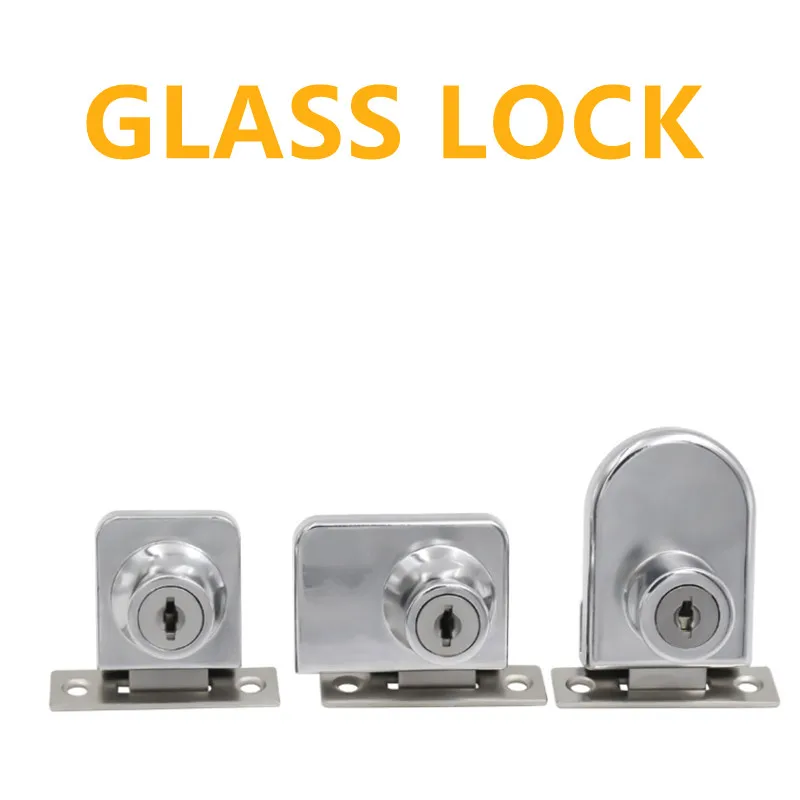 

5-8mm Glass Lock Zinc Alloy Easy To Install Single Double Door Locks Wine Cabinet Display Showcase Locker Furniture Hardware