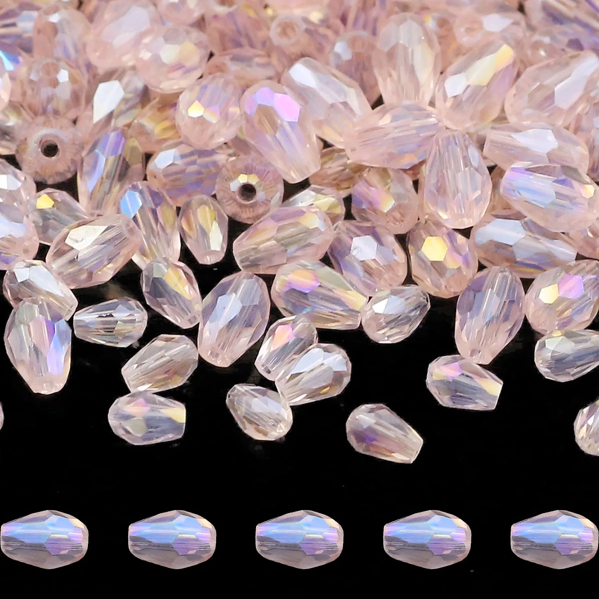 5/6 мм Розовый AB Цвет Teardrop Австрийский Кристалл Прямое Отверстие Груша Форма