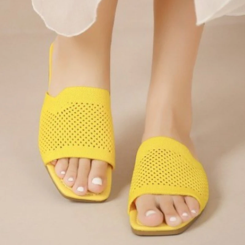 

Сандалии женские вязаные, босоножки на танкетке, мягкая подошва, без застежки, размеры до 43, лето