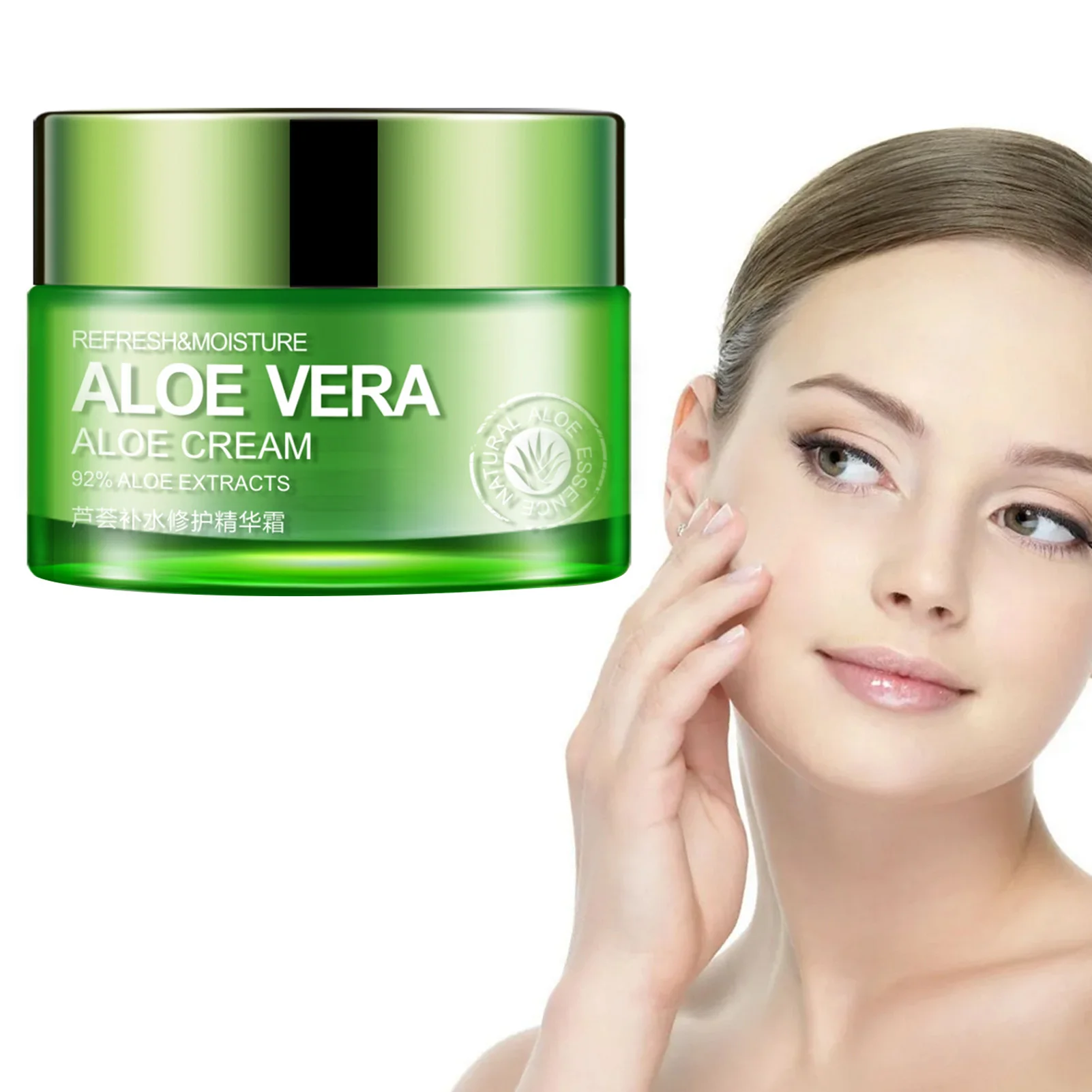 

Organic Aloe Vera Gel Moisturizing Cream For Face Hair & Body Moisturizer Care For Sunburn Repair Scars Soothing And