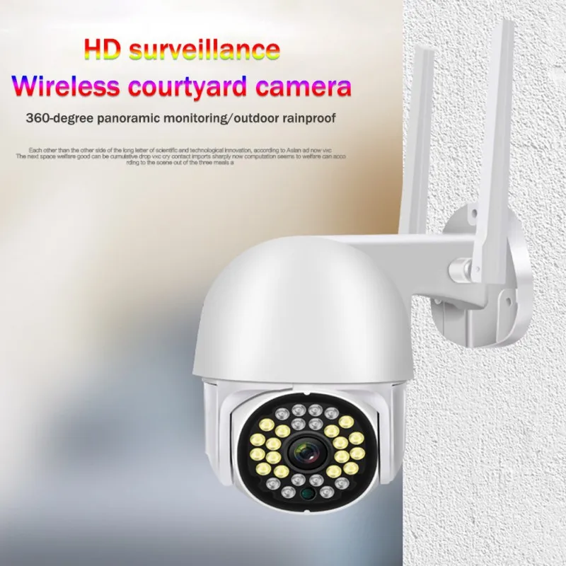 

360° Panorama Camera AI Human Detect Home Surveillance Camcorder Waterproof Smart 1080P Cloud Storage Wireless WiFi Camera